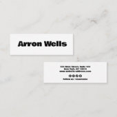 Vet Modern Zwart en Wit Mini Visitekaartje (Voorkant / Achterkant)