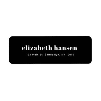Vet modern zwart retouradres label