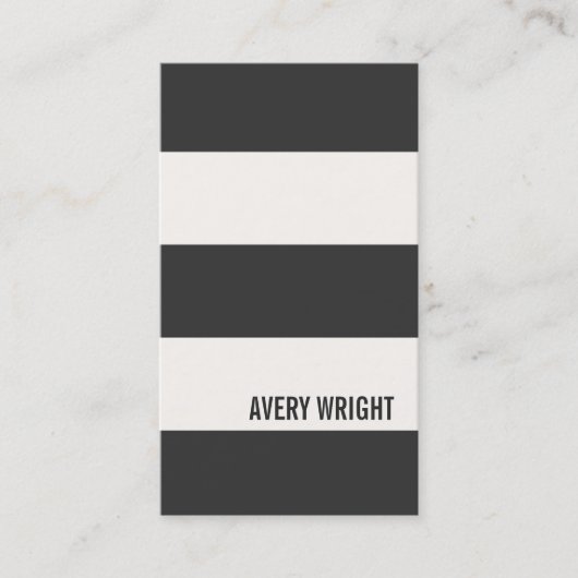 Vet Modern Zwart-Wit Gestreept Visitekaartje (Voorkant)