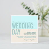 Vet Moderne Graphic Block Wedding Invitations Kaart (Staand voorkant)