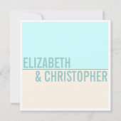 Vet Moderne Graphic Block Wedding Invitations Kaart (Achterkant)