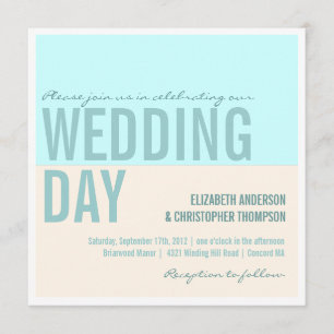 Vet Moderne Graphic Block Wedding Invitations Kaart