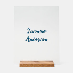 Vet Moderne Minimalistische Oceaan Blauwe Kleur Acryl Bord
