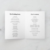 Vet Moderne Minimalistische Zwart Wit Huwelijk Programma (Binnen)