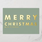 Vet Moderne Typografie Sage Groen Vrolijk Kerstfee Folie Feestdagenkaart (Voorkant)
