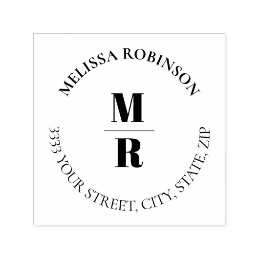 Vet Monogram afbeelding tekst cirkel Zelfinktende Stempel (Design)