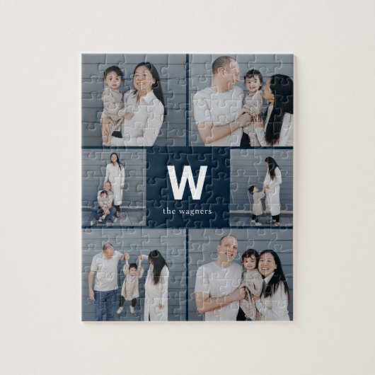 Vet Monogram Bewerkbare Kleur Fotocollage Puzzel Legpuzzel (Verticaal)