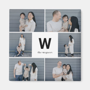 Vet Monogram Bewerkbare Kleur Moderne Fotomagneet Magneet