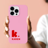 Vet monogram initiaal en naam rood roze Case-Mate iPhone case