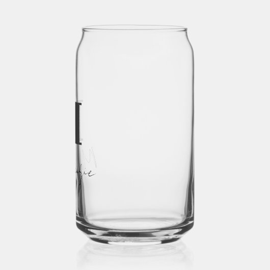 Vet Monogram Initiaal Fancy Script Blikvorm Glas (Links)