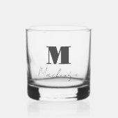Vet Monogram Initiaal Fancy Script Custom Whiskey Whisky Glas (Voorkant)