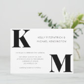 Vet Monogram Initialen Minimale QR Code Wedding Kaart (Staand voorkant)