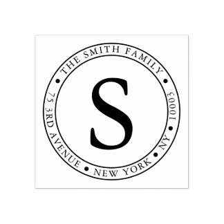Vet monogram Lijst rond retouradres Rubberstempel