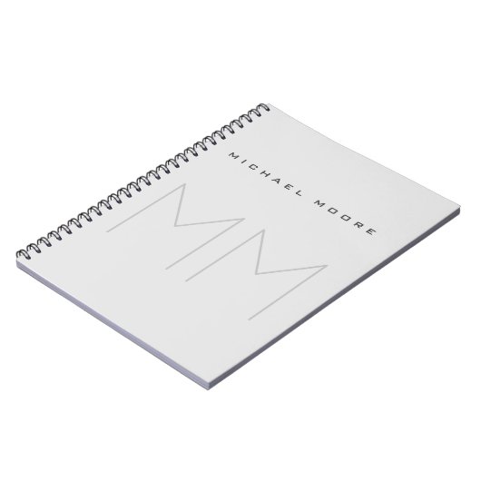 Vet Monogram Naam Modern Minimalist Notitieboek (Linkerzijde)