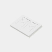 Vet Monogram Naam Modern Minimalist Post-it® Notes (Schuin)