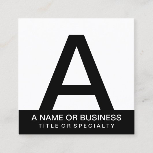 Vet monogram vierkante visitekaartje (Voorkant)