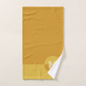 Vet Mosterdgeel Geometrisch Modern Monogram Bad Handdoek (Handdoek)