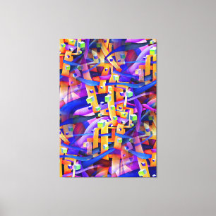 Vet Multicolored flamboyant Abstract Canvas Afdruk