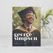 Vet Naam Script Grad Afgestudeerd Twee Foto Aankondiging (Staand voorkant)