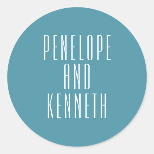 Vet Names Retro Typografie Kleurrijk Blauwgroen hu Ronde Sticker