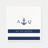 Vet nautisch thema monogram bruiloft servetten (Voorkant)