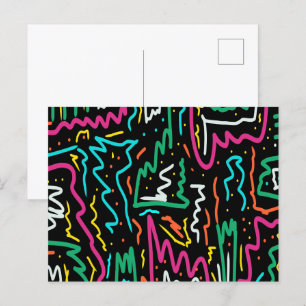 Vet Neon Contrast Party afdrukken Briefkaart