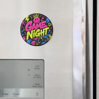 Vet neon graffiti spelletjesavond ronde magneet