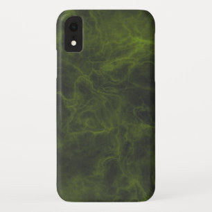 Vet Neon Yellow op Black Marble iPhone case