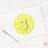 Vet nummer drie 3 Gele sterren Ronde Sticker (Envelop)