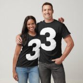 Vet nummer drie 3  Groot lettertype symbool karakt T-shirt (Unisex)