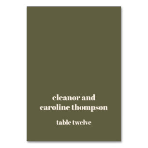 Vet Olive Herfst Retro Custom Wedding Place Card Kaart