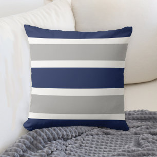 Vet ontwerp voor blauw en grijze strepen kussen