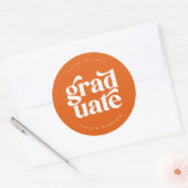 Vet Oranje Afstuderen van het Moderne Type Ronde Sticker (Envelop)