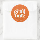 Vet Oranje Afstuderen van het Moderne Type Ronde Sticker (Tas)