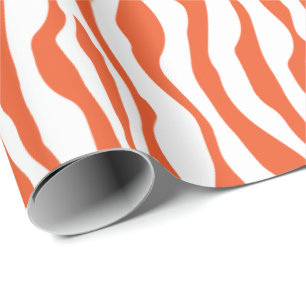 Vet Oranje en witte zebrastripes Dierlijke afdruk Cadeaupapier
