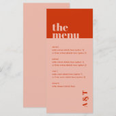 Vet Oranje, minimaal roze, lang menu (Voorkant / Achterkant)