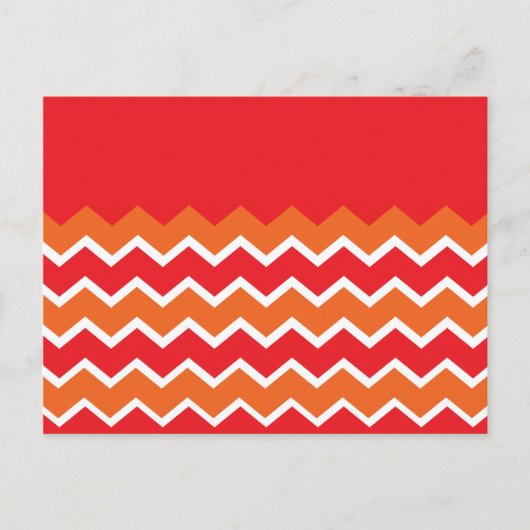 Vet, Oranje rood Chevron Zigzag Pattern Briefkaart (Voorkant)