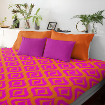 Vet Oranje warmroze zomer Ikat Ogee Art Pattern