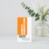Vet Oranje - wit - modern - minimalistisch Visitekaartje (Staand voorkant)