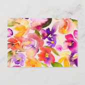 Vet oversize bloemige waterverf bruiloft details informatiekaartje (Achterkant)