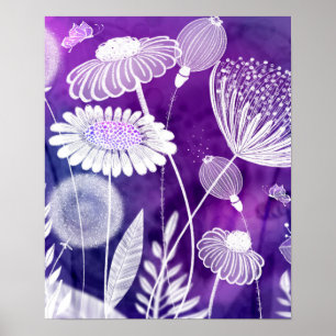 Vet Paars en Violet Wilde Vloer Kunst Poster