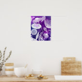 Vet Paars en Violet Wilde Vloer Kunst Poster (Keuken)