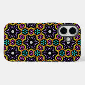 Vet Paars Violet Flower Geometric Pattern Case-Mate iPhone Case (Achterkant (horizontaal))