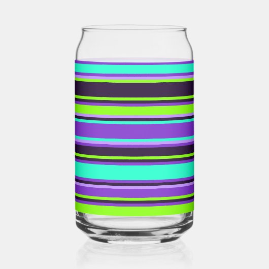 Vet Paarse, Aqua, & Chartreuse Gestreepte glazen b (Links)