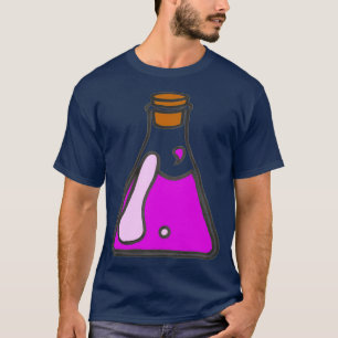 Vet paarse punt in een erlenmeyer t-shirt