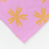 Vet Paarse Sinaasappel Tropische Bloemen Botanisch Fleece Deken (Hoek)