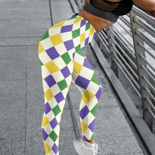 Vet Papaya Harlequin controlepatroon Leggings