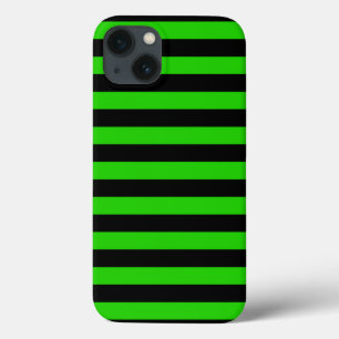 Vet patroon met groene en zwarte strepen iPhone 13 hoesje