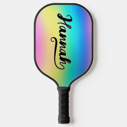 Vet Penseelscriptnaam eindigt met H Holographic Pickleball Paddle (Voorkant)