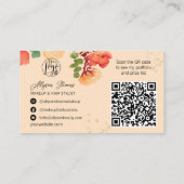 Vet perzik bloemengoud make-up haar logo qr code visitekaartje (Achterkant)